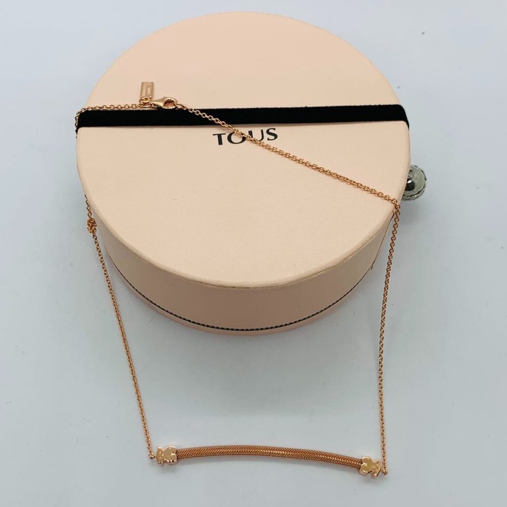 TOUS Necklace Silver Icon Mesh Necklace in rose IP steel and rose vermeil silver